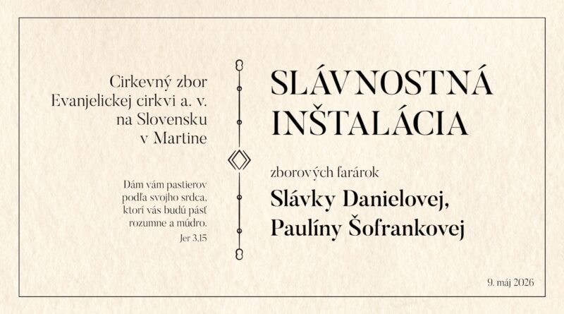 SLÁVNOSTNÁ INŠTALÁCIA 2026-05-09